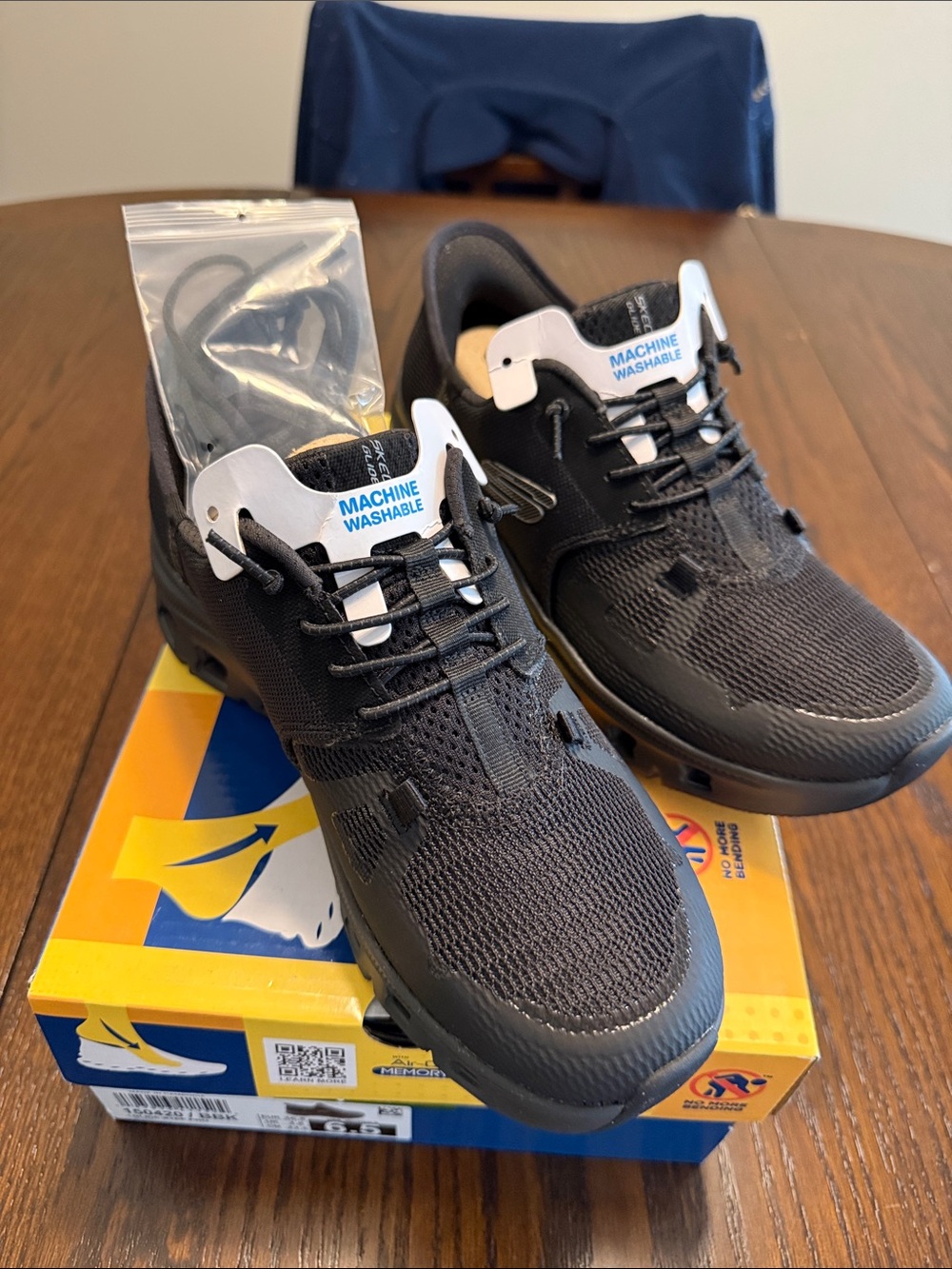 Skechers Black Athletic Slip-On Mesh Sneakers - Picture 3 of 3